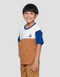 Little M Cut Sewn Adventure Print Kaos Lengan Pendek Anak Laki-laki