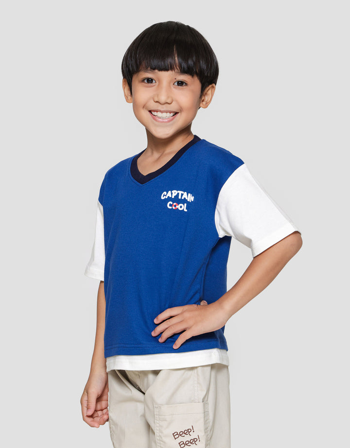 Little M Komb Captain Cool Print Kaos Lengan Pendek Anak Laki-laki