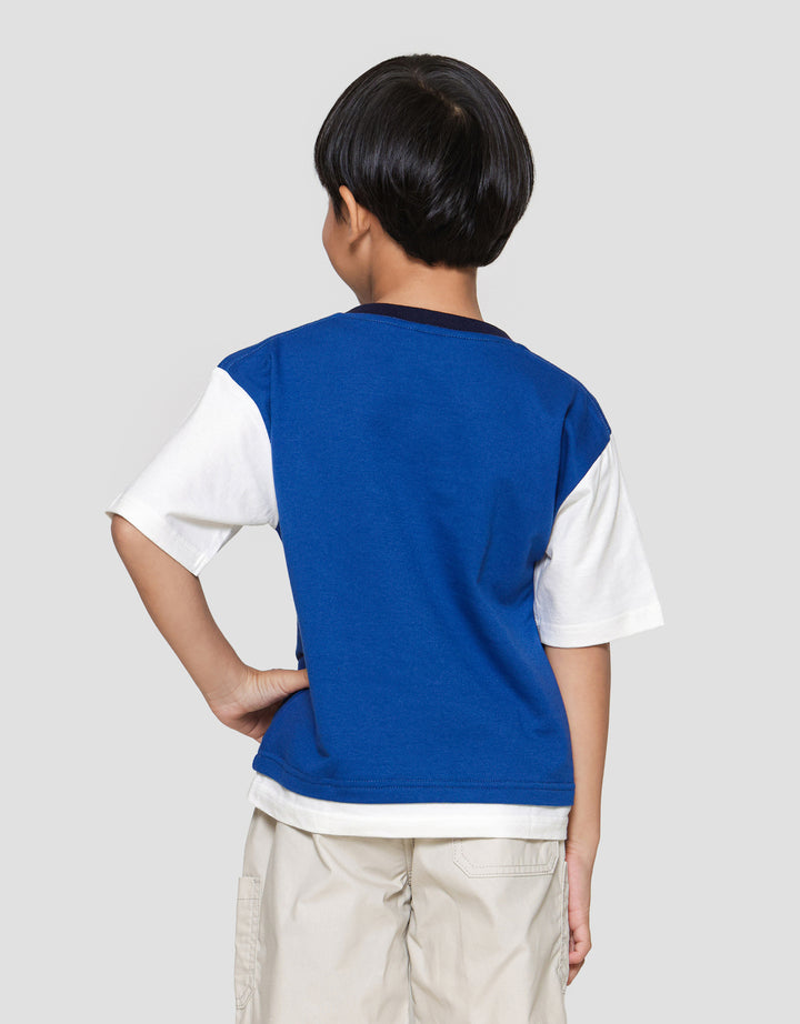 Little M Komb Captain Cool Print Kaos Lengan Pendek Anak Laki-laki