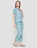 Disney Green Stitch Piyama Set Wanita
