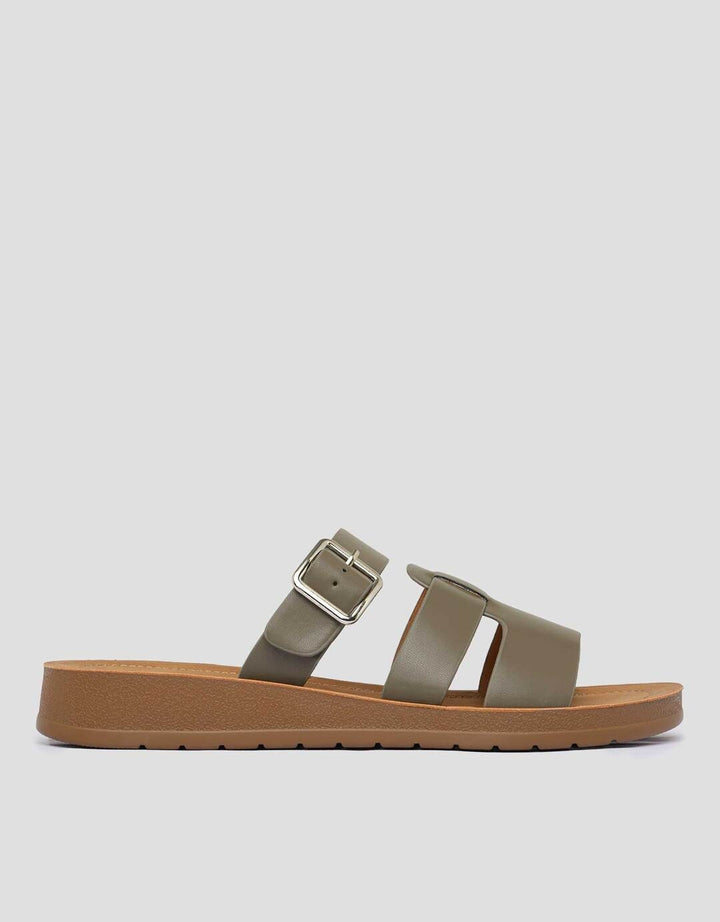 St. Yves Buckle Sandal Slipper Wanita