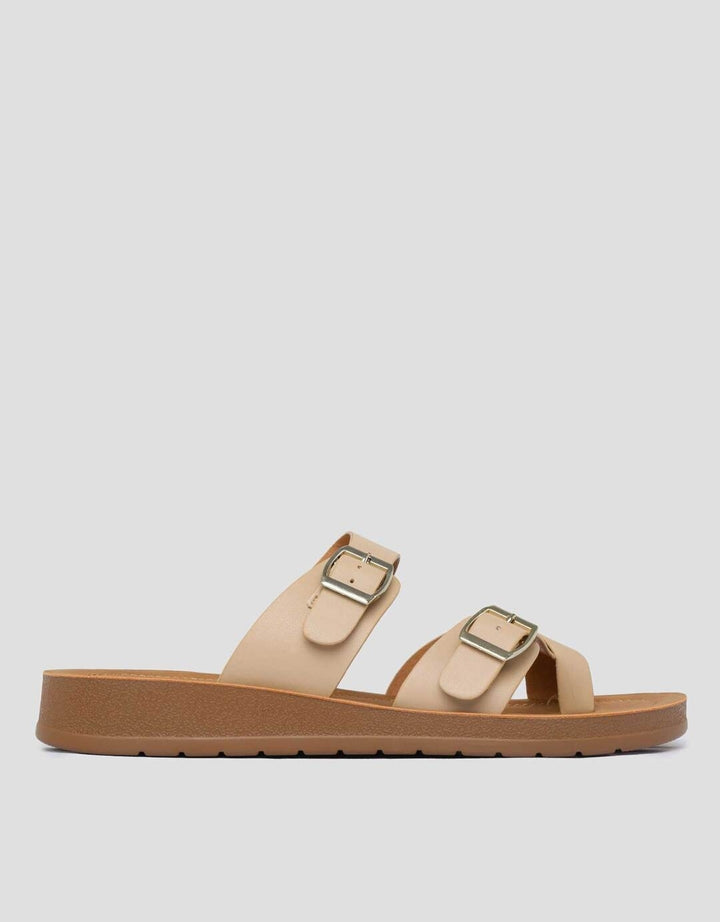 St. Yves Two Buckle Sandal Slipper Wanita