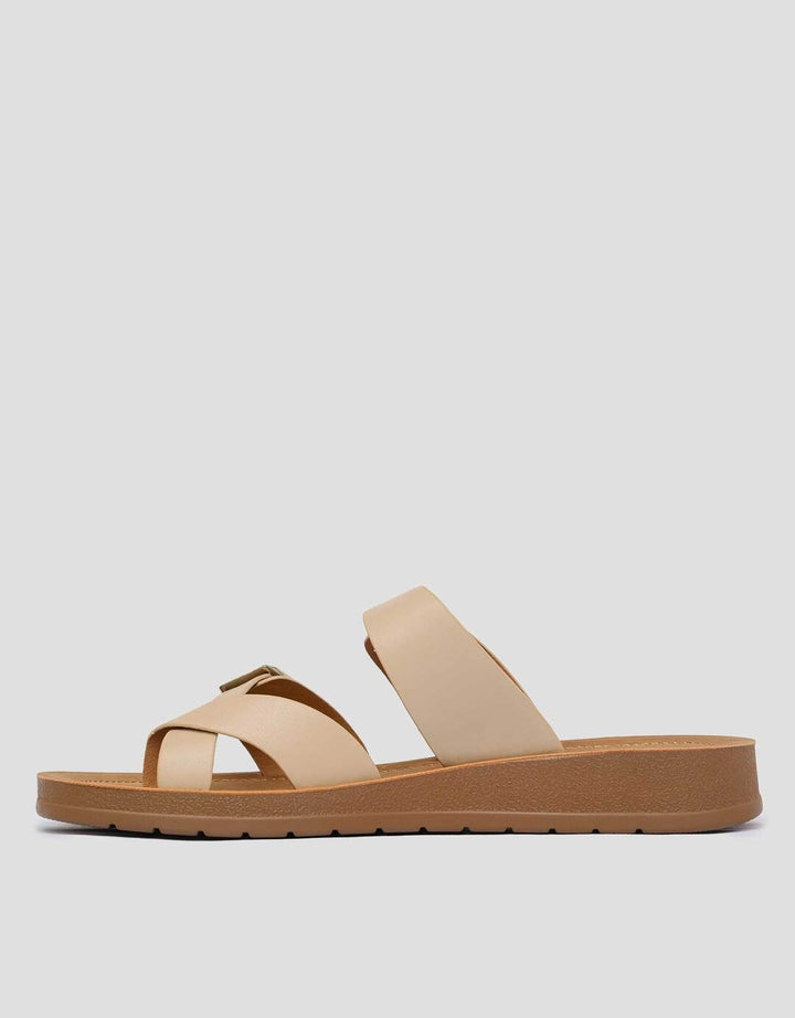 St. Yves Two Buckle Sandal Slipper Wanita