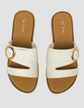 St. Yves Round Buckle Sandal Slipper Wanita