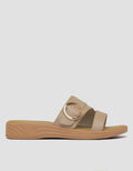 St. Yves Round Buckle Sandal Slipper Wanita