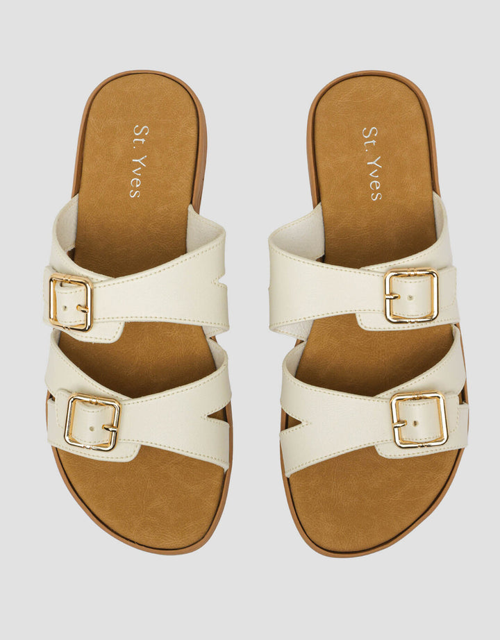 St. Yves Two Buckles Sandal Slipper Wanita