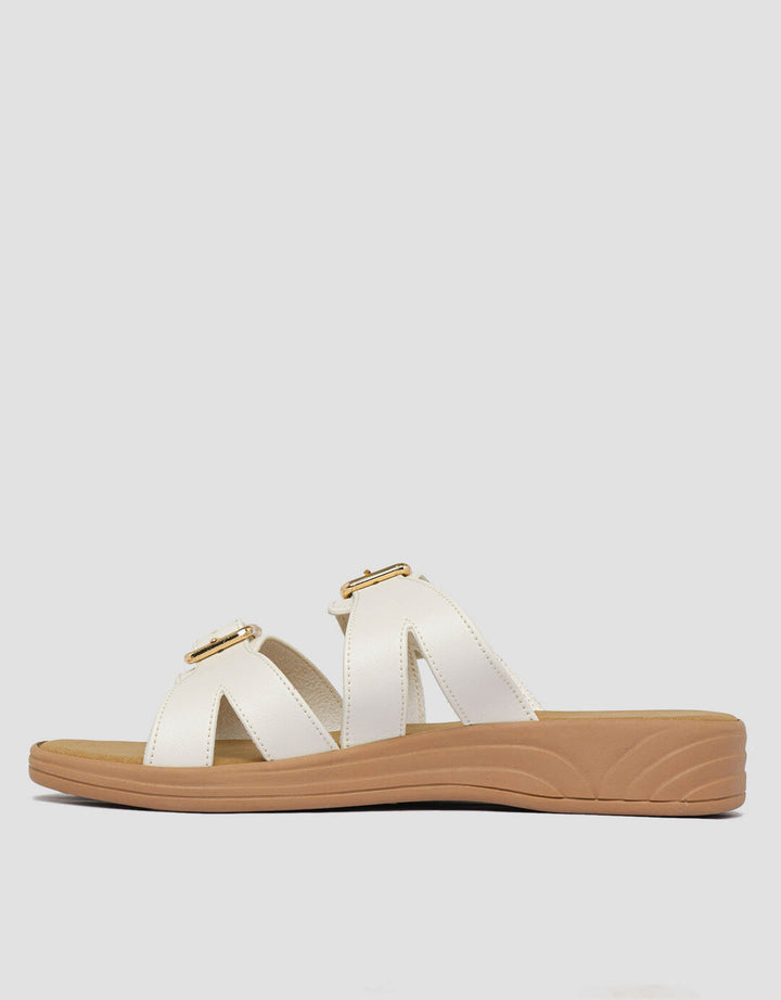 St. Yves Two Buckles Sandal Slipper Wanita