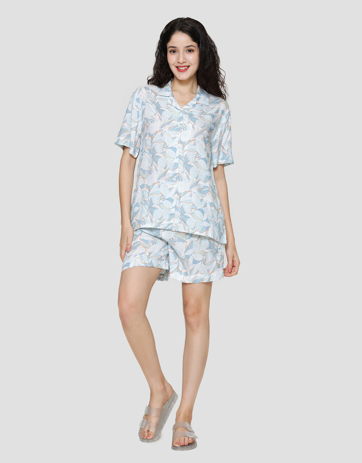 St. Yves Blue Leaf Setelan Piyama Wanita