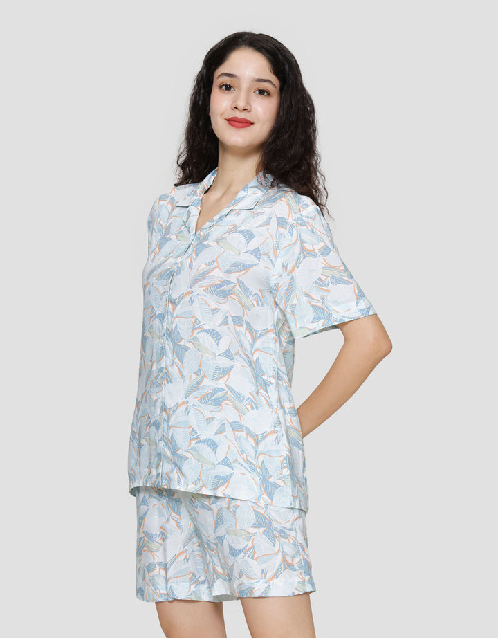 St. Yves Blue Leaf Setelan Piyama Wanita