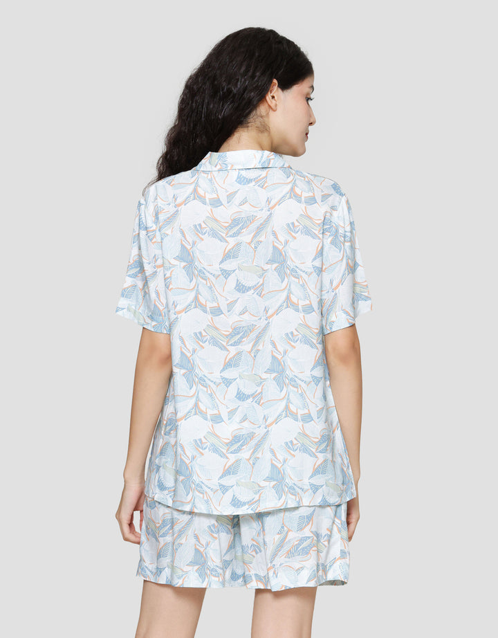 St. Yves Blue Leaf Setelan Piyama Wanita
