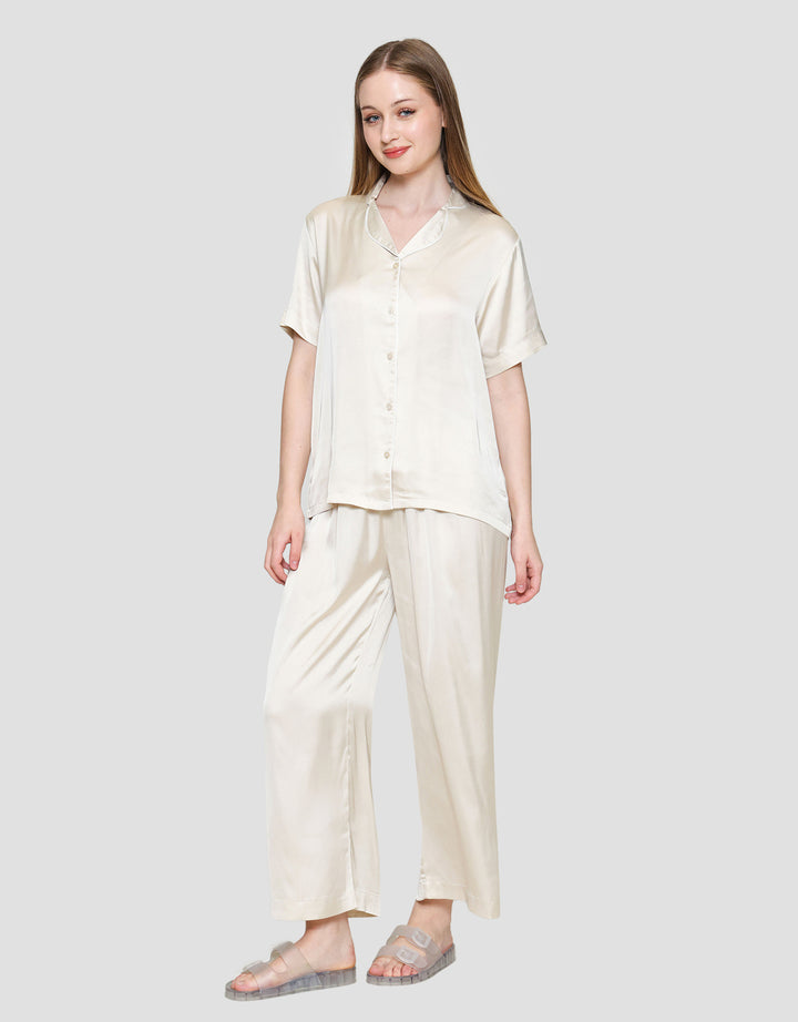 St. Yves Solid Satin Piyama Set Wanita