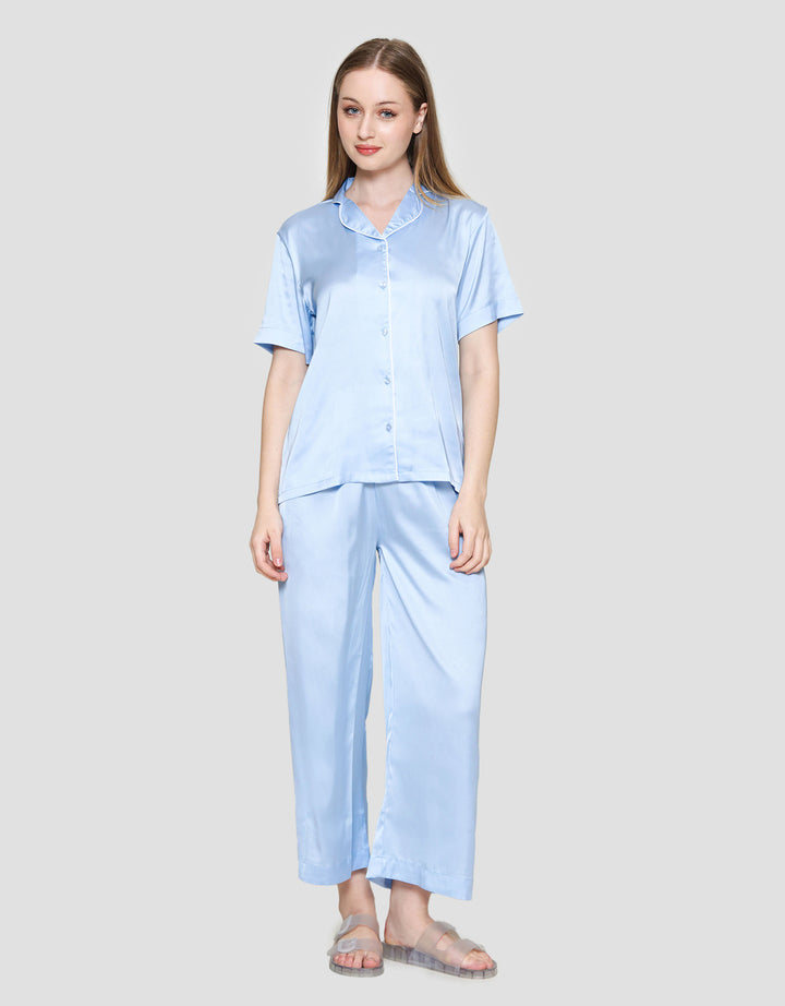 St. Yves Solid Satin Piyama Set Wanita