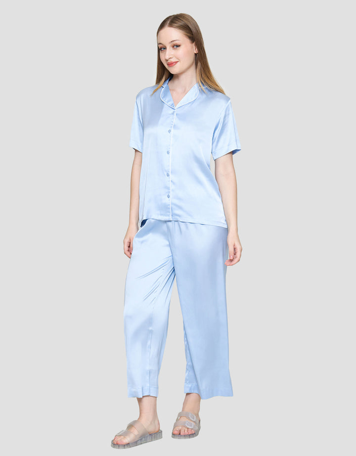 St. Yves Solid Satin Piyama Set Wanita
