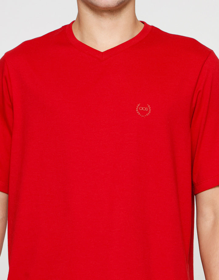 Aos Kerah Vneck Kaos Pria