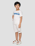 Little M Ocean Captain Stripe Print Pakaian Set Anak Laki-laki