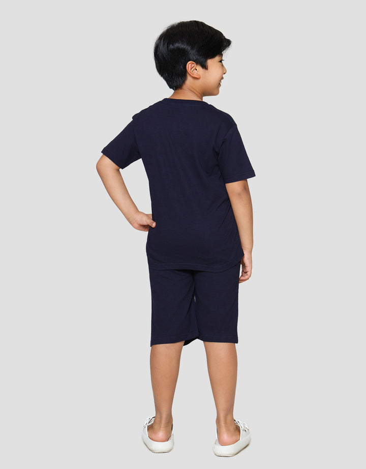 Little M Bear Awesome Stripe Print Pakaian Set Anak Laki-laki