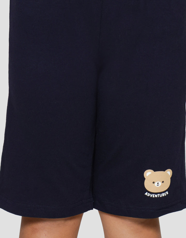 Little M Bear Awesome Stripe Print Pakaian Set Anak Laki-laki