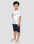 Little M Cool Bus Print Pakaian Set Anak Laki-laki