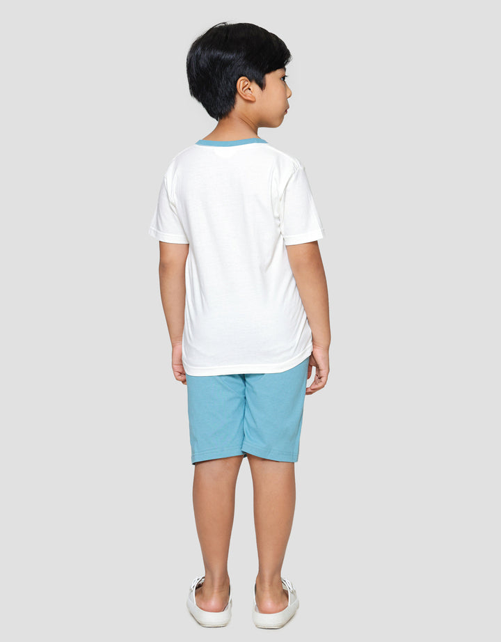 Little M Dino Soccer Argentina Print Pakaian Set Anak Laki-laki