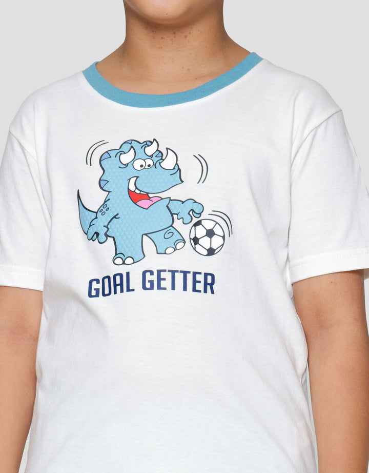 Little M Dino Soccer Argentina Print Pakaian Set Anak Laki-laki