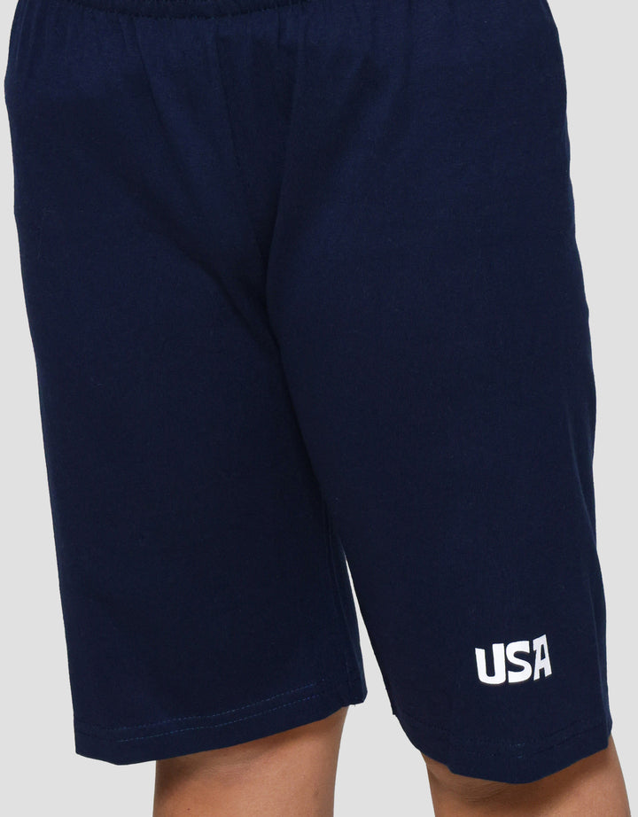 Little M Dino Soccer Usa Print Pakaian Set Anak Laki-laki