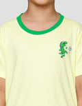 Little M Dino Soccer Brazil Print Pakaian Set Anak Laki-laki