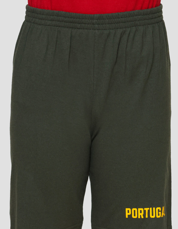 Little M Dino Soccer Portugal Print Pakaian Set Anak Laki-laki