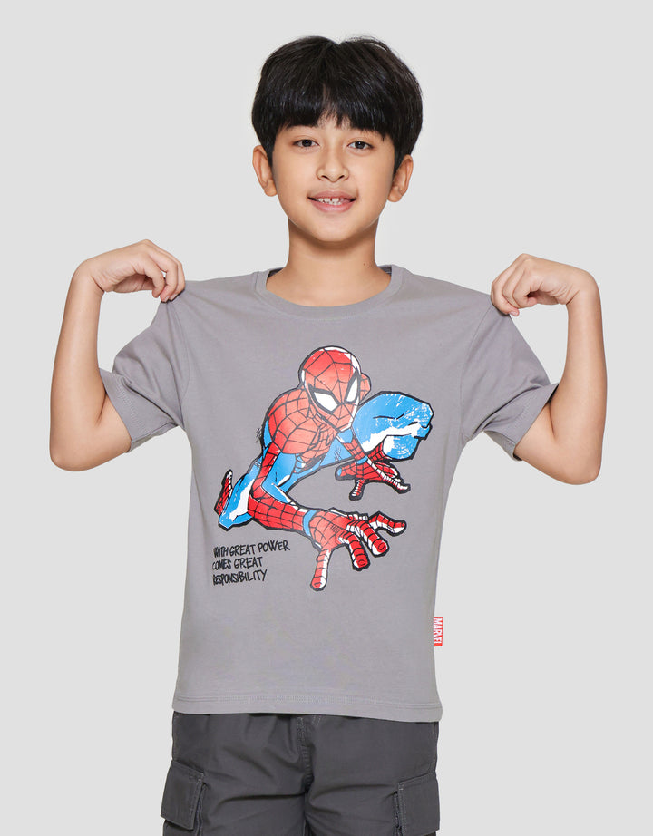 Marvel Spiderman Action Print Kaos Anak Laki-laki