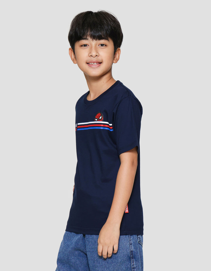 Marvel Spiderman Lis Tengah Print Kaos Anak Laki-laki
