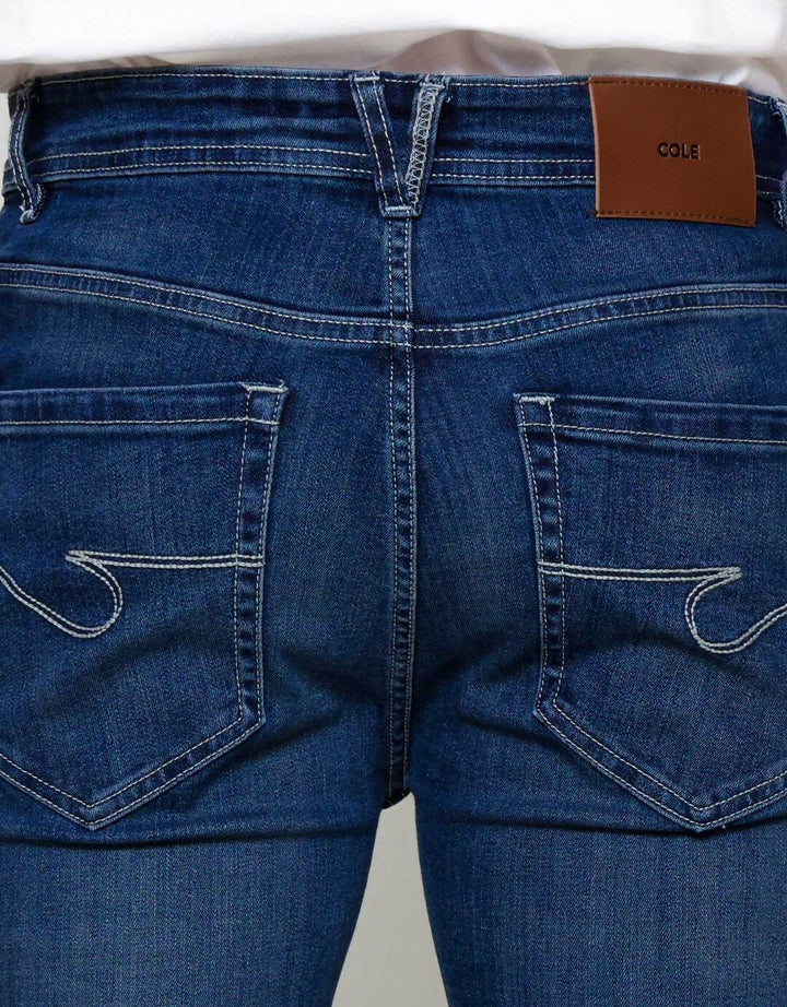 Cole Slim Milea Whisker Spray Celana Panjang Denim Pria