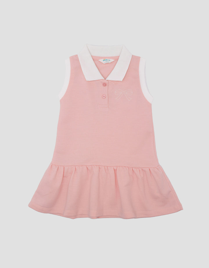 Little M Knit Sleeveless Embro Pita Midi Dress Anak Perempuan