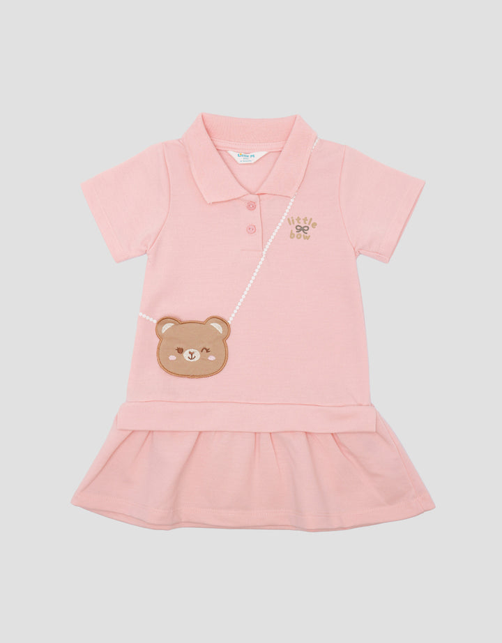Little M Knit Bag Bear Midi Dress Anak Perempuan