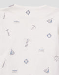 Little M V-Neck Fullprint Ship Setelan Piyama Anak Laki-laki