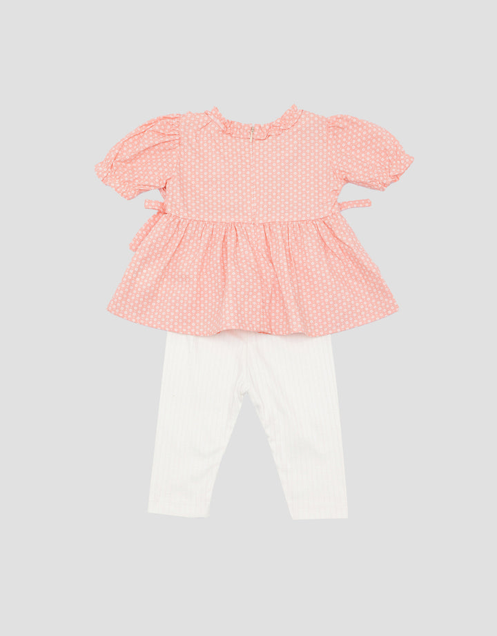 Little MSet 2 Pcs Ruffle Motif Pakaian Setelan Anak Bayi Perempuan