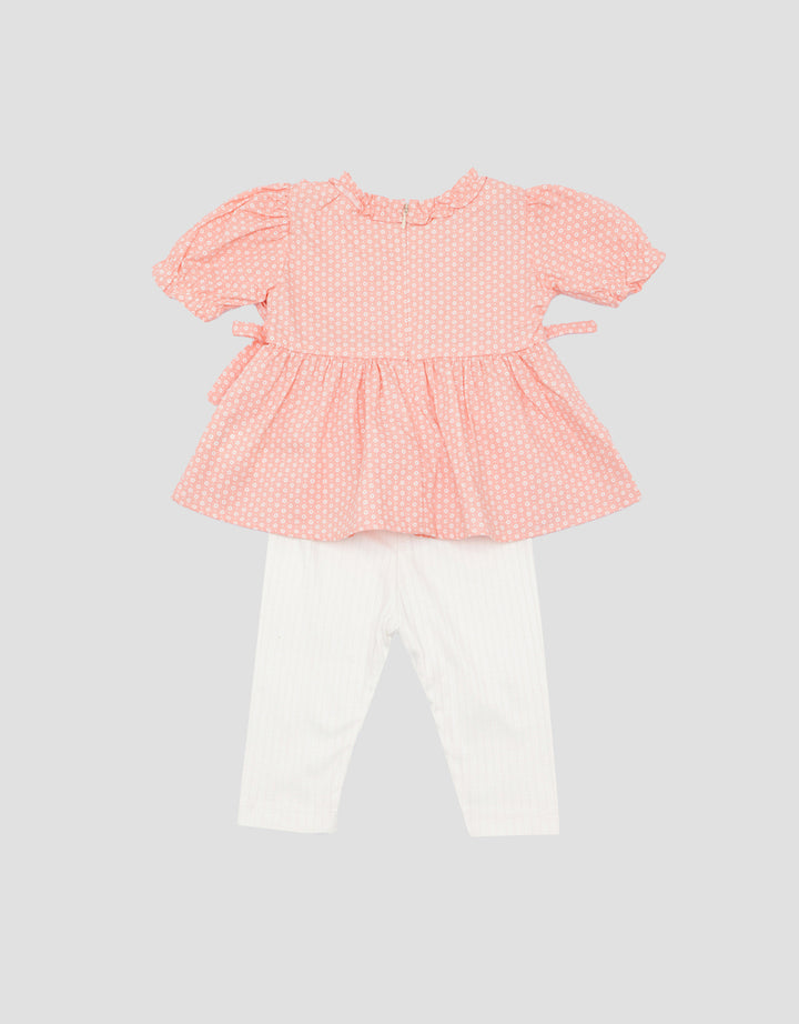 Little MSet 2 Pcs Ruffle Motif Pakaian Setelan Anak Bayi Perempuan