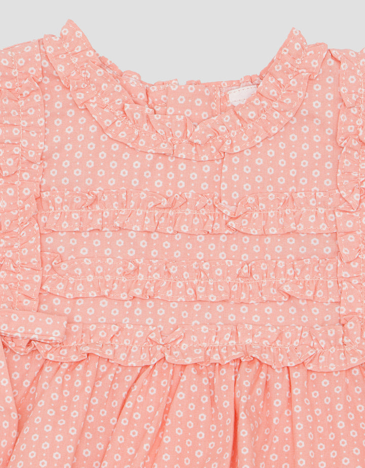 Little MSet 2 Pcs Ruffle Motif Pakaian Setelan Anak Bayi Perempuan