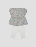 Little M Rib Floral Pakaian Setelan Anak Bayi Perempuan