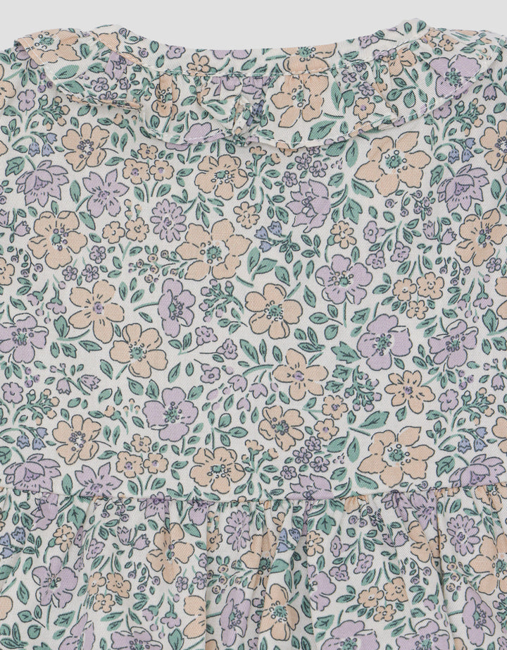 Little M Rib Floral Pakaian Setelan Anak Bayi Perempuan