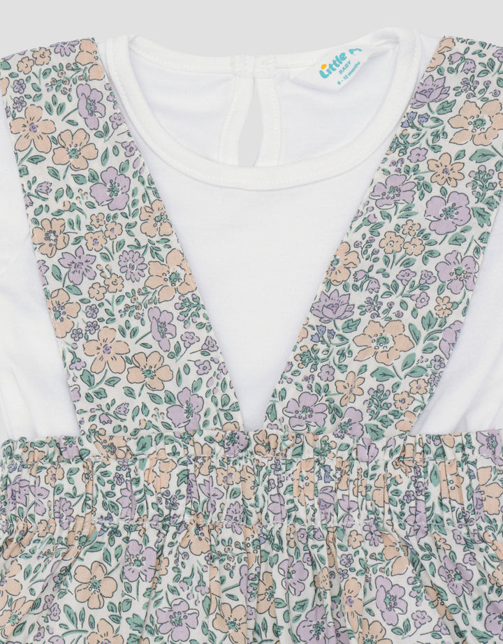 Little M 2Pc Print Floral Dress Bayi Perempuan