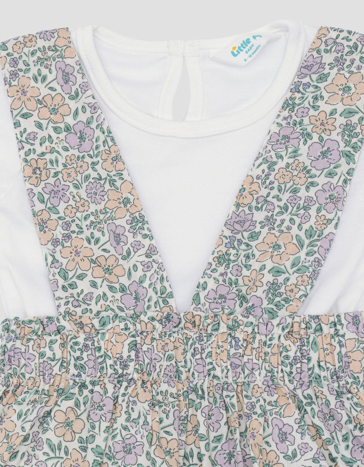 Little M 2Pc Print Floral Dress Bayi Perempuan