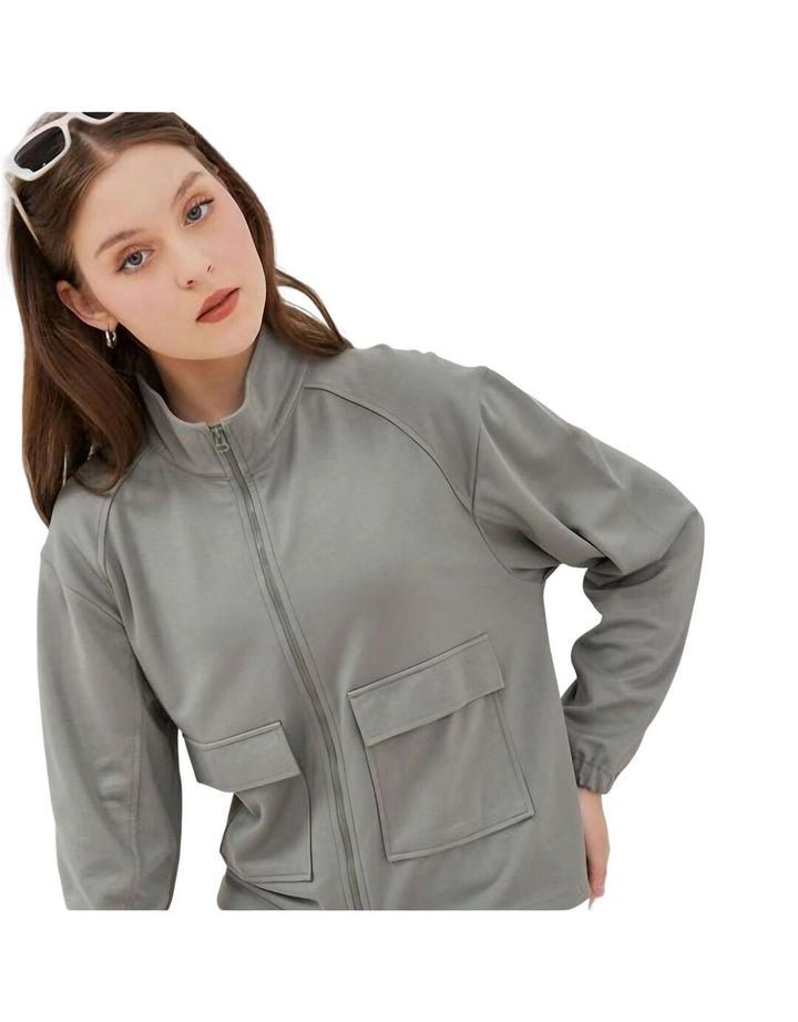 Osella Zip-Up Jaket Polos Wanita