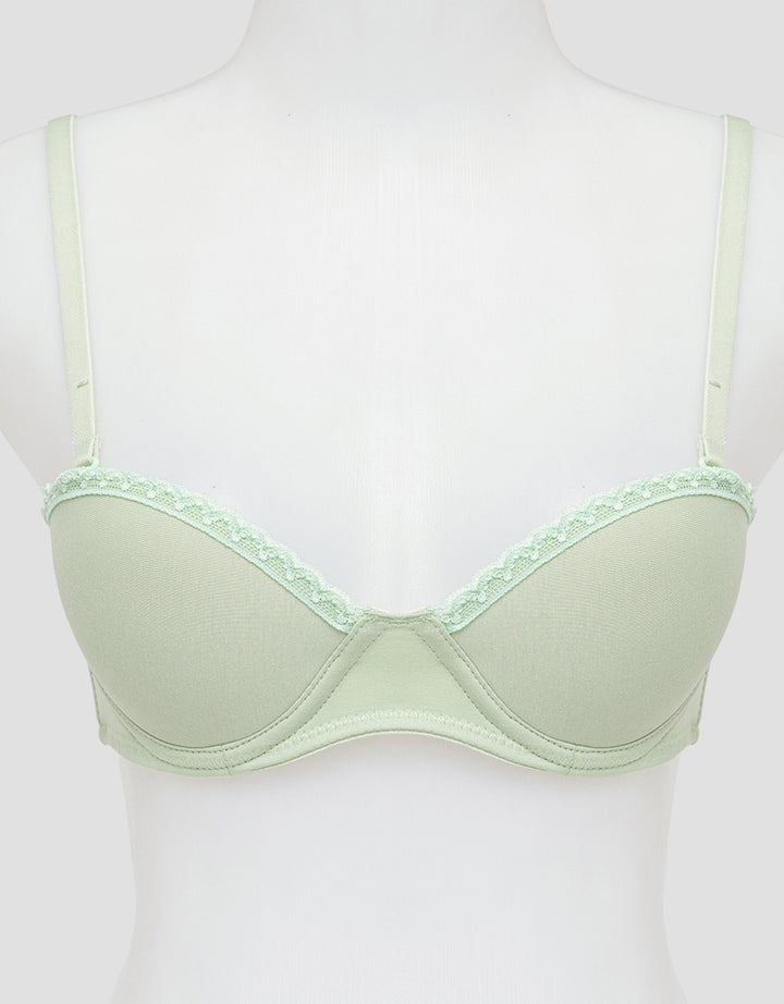 Nevada Push Up Regular Wire Half With Lace Bra Wanita
