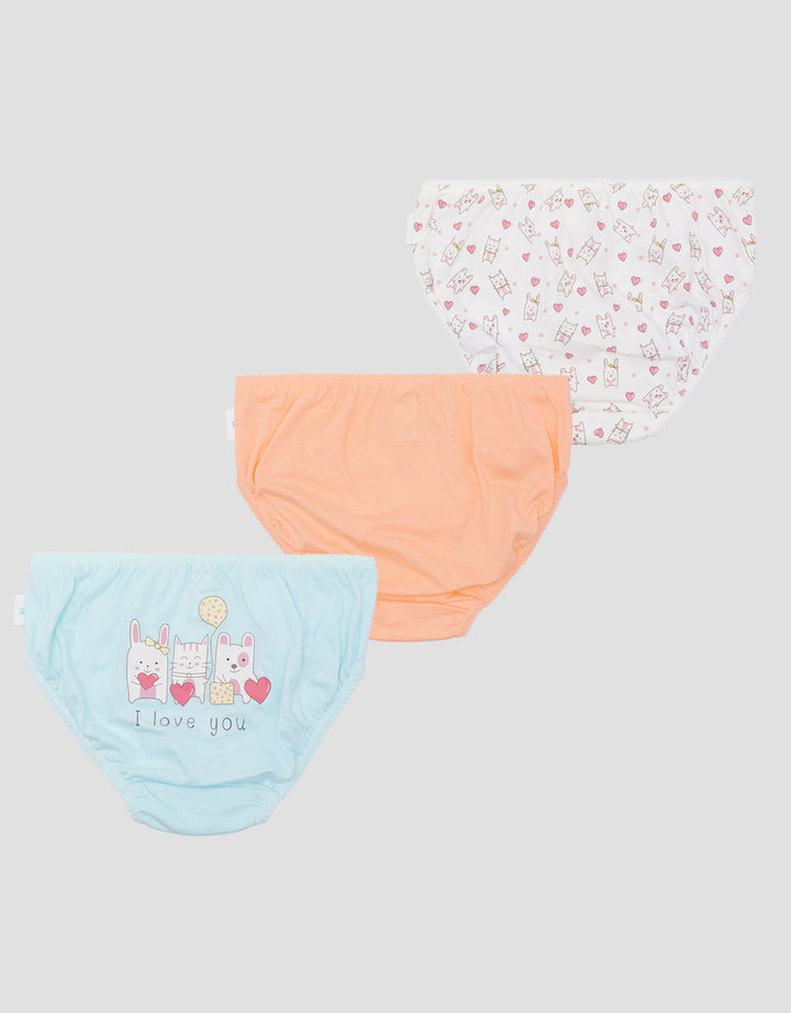 Little M Brief Cd Pack Of 3 Love Catty Celana Dalam Anak Perempuan