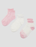 Little M Pack Of 3 Polos Stripe Kaos Kaki Anak Perempuan