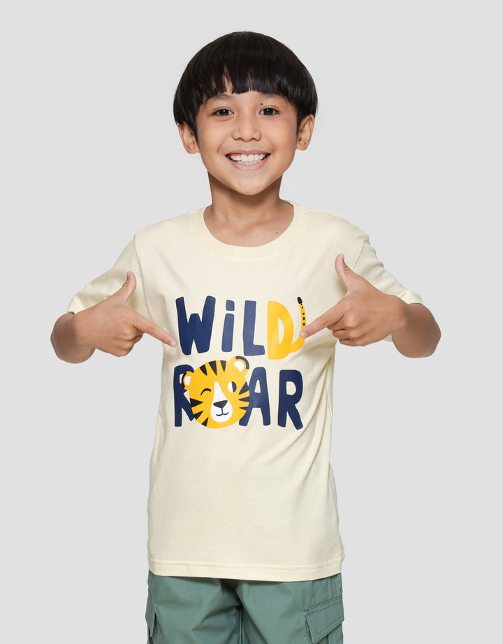 Little M Wild Roar Print Kaos Lengan Pendek Anak Laki-laki