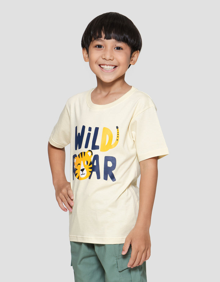 Little M Wild Roar Print Kaos Lengan Pendek Anak Laki-laki