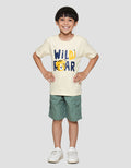 Little M Wild Roar Print Kaos Lengan Pendek Anak Laki-laki