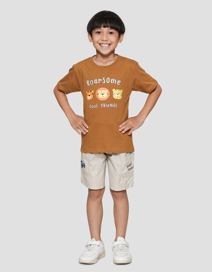 Little M Cool Friends Print Kaos Lengan Pendek Anak Laki-laki