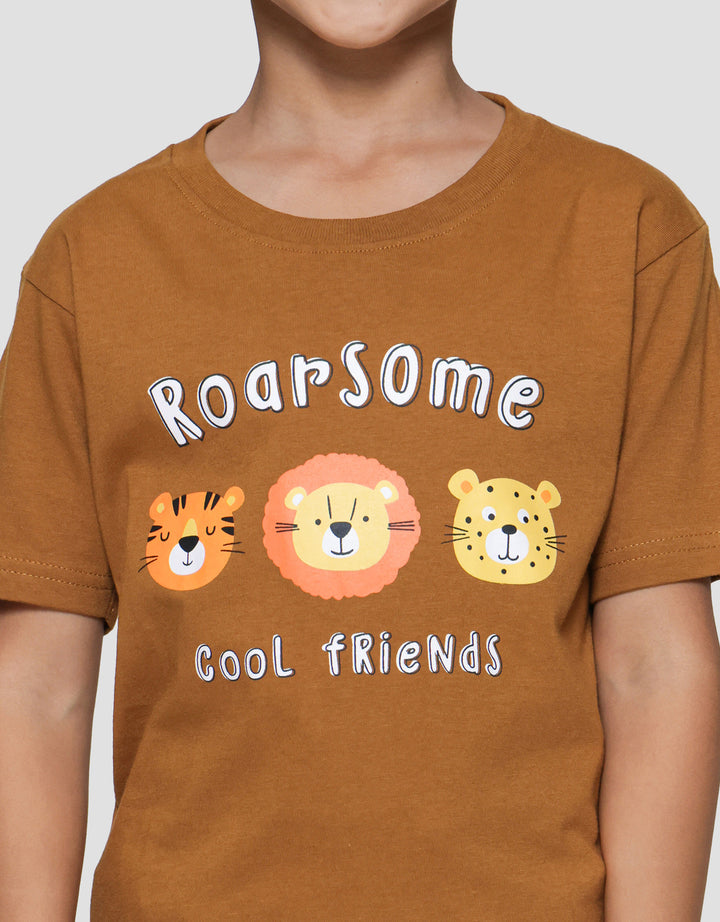 Little M Cool Friends Print Kaos Lengan Pendek Anak Laki-laki