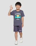 Little M Life Is Good Enjoy Print Kaos Lengan Pendek Anak Laki-laki